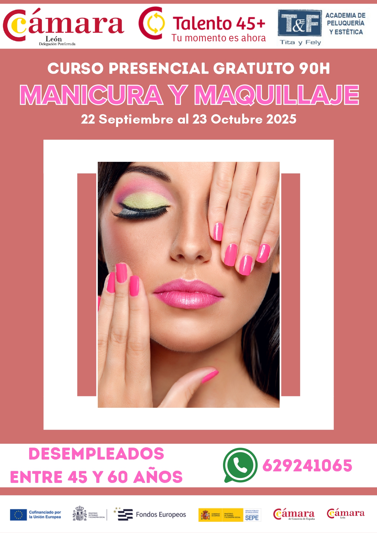CARTEL A4 CURSO MANICURA Y MAQUILLAJE +45 PONFERRADA 2025_page-0001