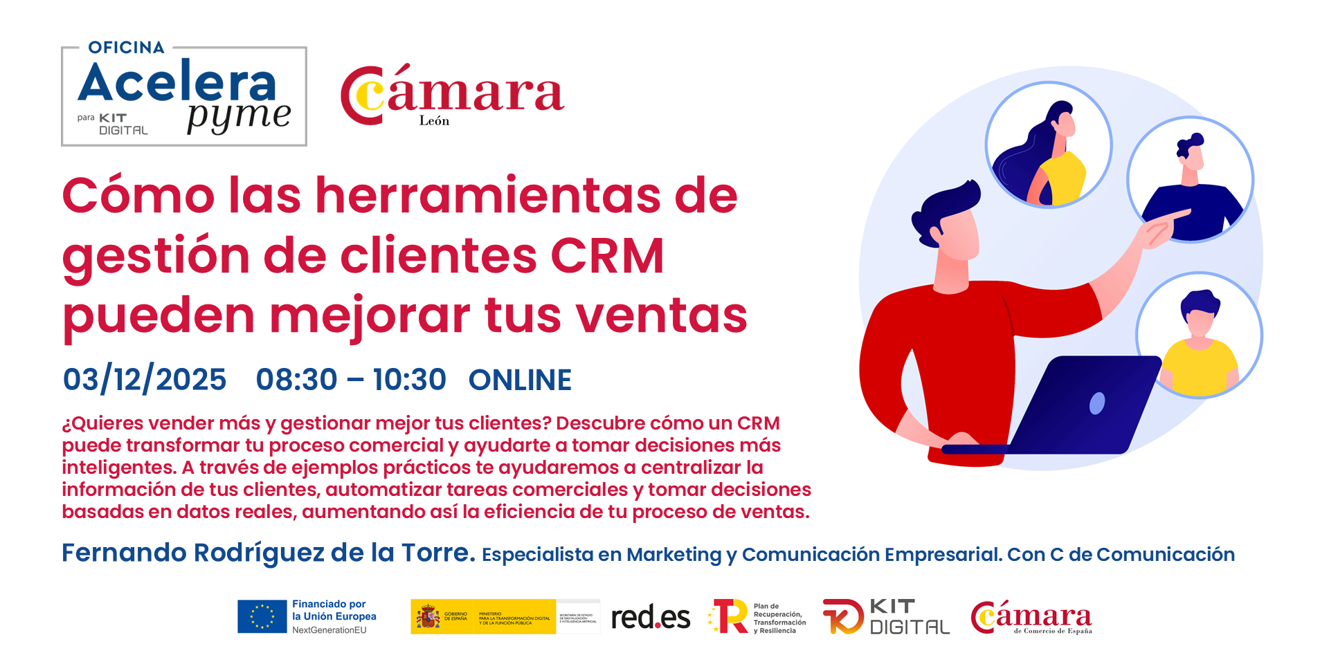 Cartel Herramientas CRM mejorar ventas