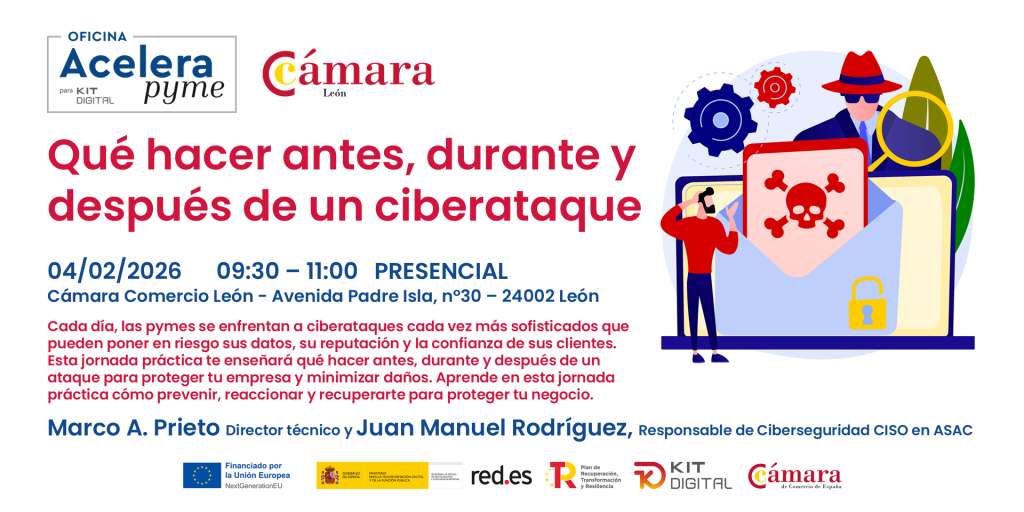 Cartel Qué hacer antes durante después ciberataque