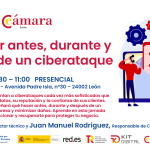 Cartel Qué hacer antes durante después ciberataque